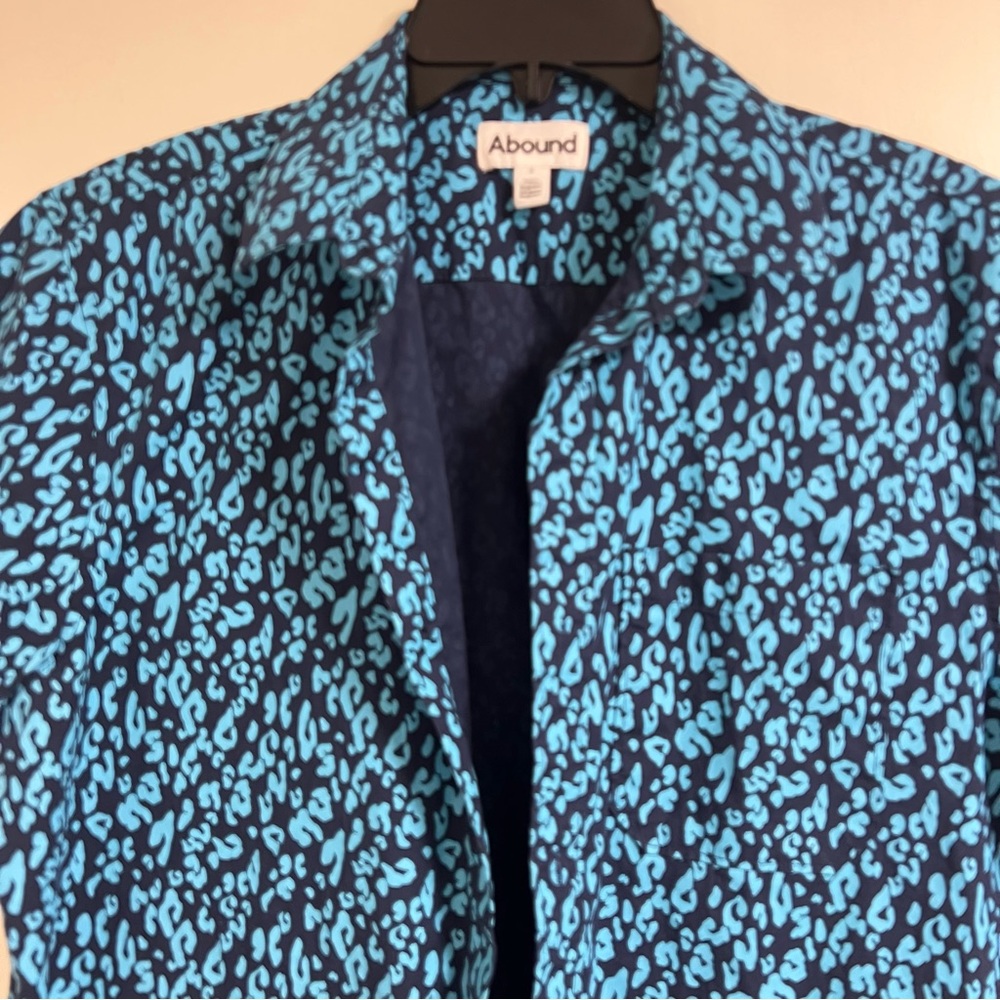 Abound Teal and Black Cotton Patterned Casual Button Up Shirt Small - Picture 3 of 8